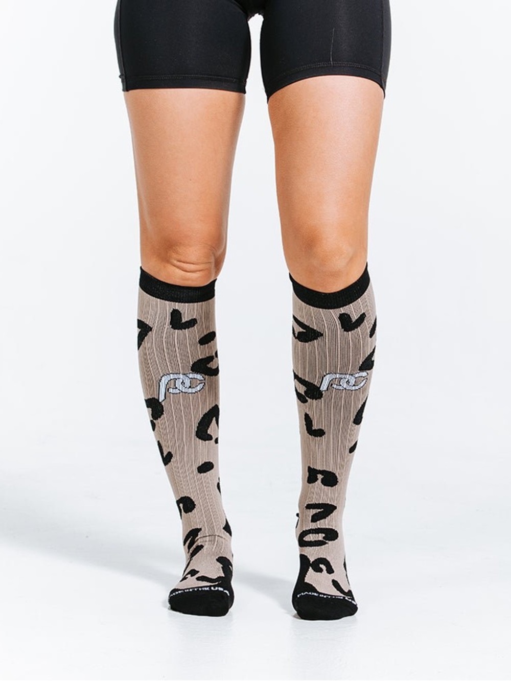 NWT Leopard-Print Knee High Socks in Taupe and Black Size L/XL - Picture 4 of 8